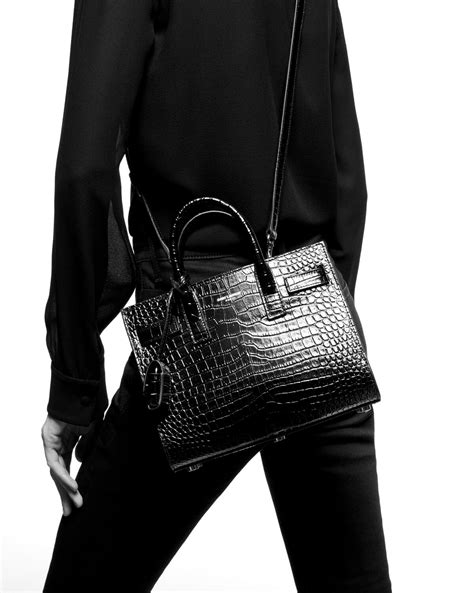 ysl sac du jour embossed|SAC DE JOUR IN EMBOSSED CROCODILE LEATHER.